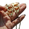 Handcuffs Alloy Curb Chain Dangle Stud Earrings FS-WG10D04-02-3