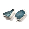 Raw Rough Natural Dyed Quartz Crystal Links Connector Charms G-K189-04S-05-2