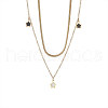 Star Stainless Steel with Natural Shell Double Layer Pendant Necklaces for Women WGBAFA5-01-3