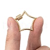 Brass Micro Pave Clear Cubic Zirconia Screw Carabiner Lock Charms ZIRC-T010-07G-5