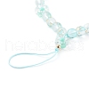 Frosted Round Spray Painted Glass Beaded Mobile Straps HJEW-JM00467-02-2