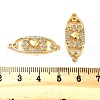 Rack Plating Brass Micro Pave Clear Cubic Zirconia Connector Charms KK-S379-19G-3