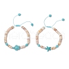 2Pcs Starfish & Turtle Natural Freshwater Shell Beads Braided Bead Bracelets BJEW-JB11919-01-2