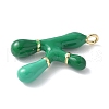 Brass Enamel Pendants KK-E093-03G-K-01-2