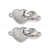 Brass Micro Pave Cubic Zirconia Fold Over Clasps KK-E107-02P-1