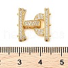 Rack Plating Brass Micro Pave Clear Cubic Zirconia Fold Over Clasps KK-S384-02G-3