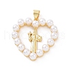 Brass with ABS Plastic Imitation Pearl Pendants KK-G460-07G-1