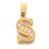 Ion Plating(IP) 304 Stainless Steel Rhinestone Pendants STAS-U035-01G-S-1