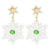 Christmas Snowflake Glass Seed Braided Dangle Earrings EJEW-MZ00233-01-1