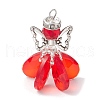 7Pcs 7 Colors Glass Pendants PALLOY-MZ00743-2