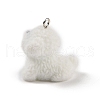 Flocking Resin Cute Puppy Pendants MACR-P043-L02-2