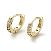 Brass Micro Pave Cubic Zirconia Hoop Earring EJEW-C082-01B-G-1