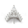925 Sterling Silver Pave Clear Cubic Zirconia Crown Pendant Bails STER-P068-04P-1
