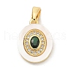Brass Micro Pave Cubic Zirconia Pendents KK-M303-02G-05-1