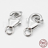 Anti-Tarnish Rhodium Plated 925 Sterling Silver Lobster Claw Clasps STER-O015-D-04-2
