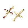 Brass Micro Pave Cubic Zirconia Pendants KK-D317-105G-01-2