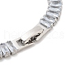 Brass Pave Clear Cubic Zirconia Rectangle Link Bracelets BJEW-YWC0002-11B-P-3
