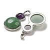 Natural Green Aventurine & Natural Amethyst Pendants G-G147-06P-05-2