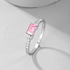 Simple Stylish S925 Sterling Silver Micro Pave Cubic Zirconia Rings for Women TG6713-3-3