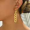 Brass Curb Chain Shape Tassel Hoop Earrings RE1339-3-2