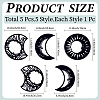 Wood Moon Phase Pendant Decoration HJEW-WH20013-007-2