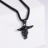 Retro Rock Punk Men's Bull Head Stainless Steel Pendant Necklaces QT5841-3-1