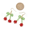 Cherry Glass Dangle Earrings EJEW-JE06424-3
