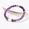 Natural Amethyst Beads Stretch Bracelets WGCCAF7-06-1
