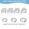 Unicraftale 21Pcs 7 Size 201 Stainless Steel Plain Band Rings Set for Women RJEW-UN0002-80-3