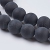 Black Agate Gemstone Beads Strands G-G447-4A-3