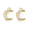 Brass Micro Pave Clear Cubic Zirconia Charms ZIRC-T015-001G-NF-2