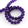 Dyed Natural White Jade Round Bead Strands G-Q937-22-2