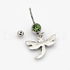 Mixed 316L Surgical Stainless Steel Dangle Belly Button Rings AJEW-P003-M-4