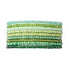 9Pcs Rondelle Glass Seed Beaded Stretch Bracelet Sets BJEW-JB10418-1