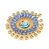 304 Stainless Steel and Resin Flower Pendants STAS-R170-03G-01-2