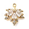 Brass Micro Pave Clear Cubic Zirconia Pendants KK-U065-03G-01-1