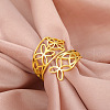 Viking Knot Hollow Out 304 Stainless Steel Adjustable Cuff Rings FS-WG1B4E7-02-1