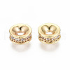 Brass Micro Pave Clear Cubic Zirconia Spacer Beads KK-S360-028-NF-1