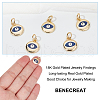 BENECREAT 10Pcs Brass Enamel Charms KK-BC0013-91-3