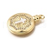 Brass Micro Pave Cubic Zirconia Shell Pendants KK-D328-17G-2
