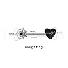 316L Surgical Stainless Steel Jet Rhinestone Nipple Rings WG718B0-03-2