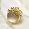 316L Surgical Stainless Steel with Shell Pearl Round Beaded Finger Rings for Women FS-WG2730F-01-4