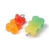 40Pcs 8 Colors Gradient Color Opaque Resin Pendants RESI-YW0001-07-2