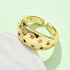 Brass Micro Pave Cubic Zirconia Adjustable Cuff Rings RJEW-V009-08G-3