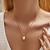 Brass Pave Natural Shell Pendant Necklaces for Women FS-WG5BA91-07-1