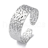 Non-Tarnish 304 Stainless Steel Hammered Textured Cuff Bangles for Women BJEW-Q770-03P-1