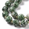 Natural Green Spot Jasper Beads Strands G-G990-F10-4
