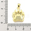 Brass Micro Pave Clear Cubic Zirconia Pendants KK-K354-22G-3