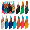  20Pcs 10 Colors Resin & Walnut Wood Big Pendants RESI-TA0001-71-10