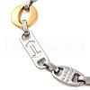 201 Stainless Steel Arrow Oval Link Chain Bracelets BJEW-B078-119GP-2